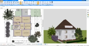 Mit dem Plan7Architekt lassen sich Vorarbeiten und Vorplanungen für die Zusammenarbeit mit dem Architekt leisten