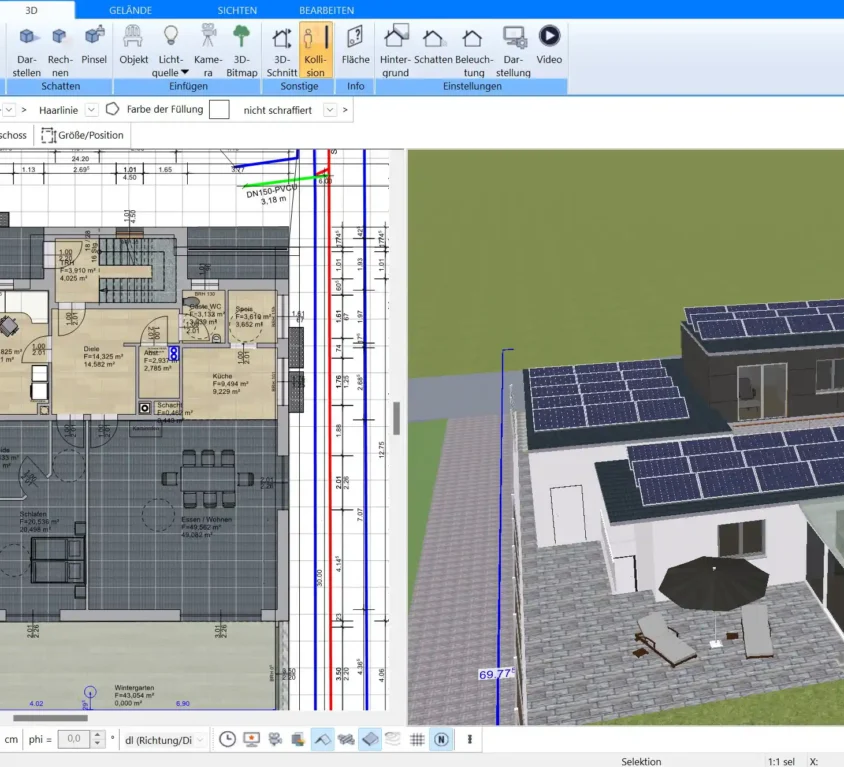 Mit dem Plan7Architekt lassen sich die Gewerke beim Hausbau besser planen