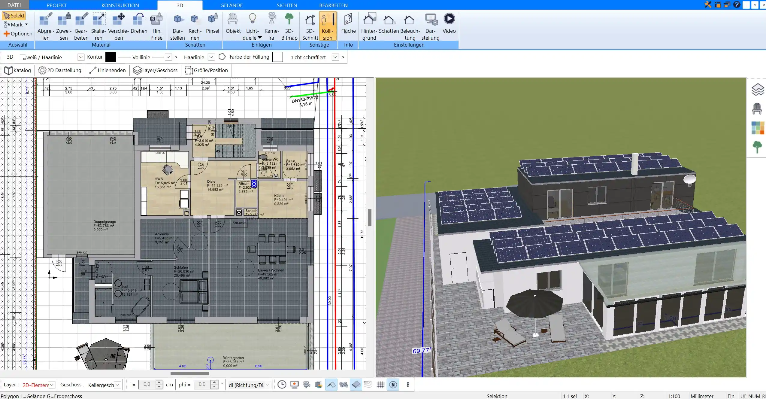 Mit dem Plan7Architekt lassen sich die Gewerke beim Hausbau besser planen