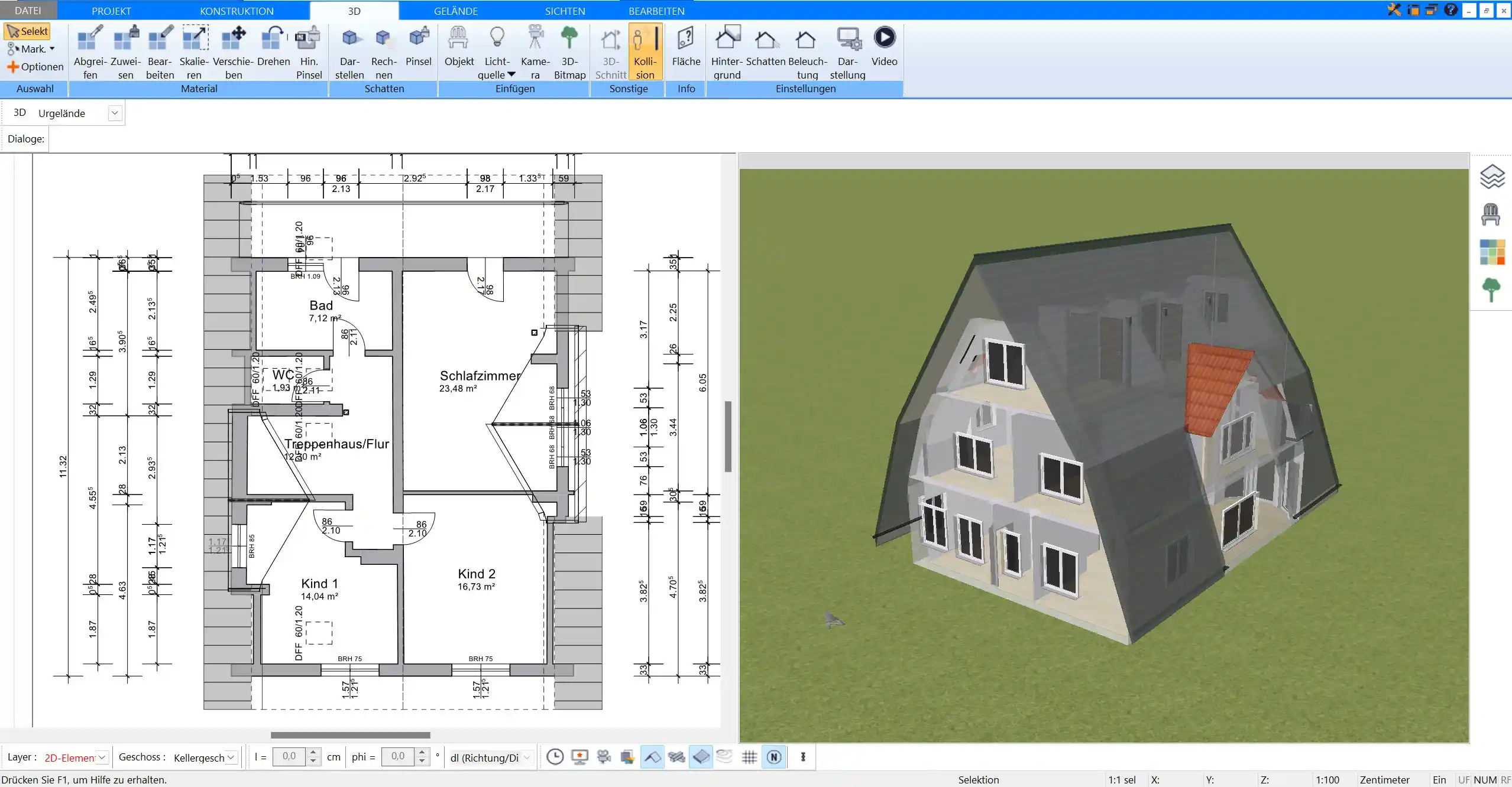 Nurdach-Haus, das mit dem Plan7Architekt geplant wurde