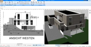 Den digitalisierten Bauplan in der 3D-Ansicht visualisieren und Details prüfen.