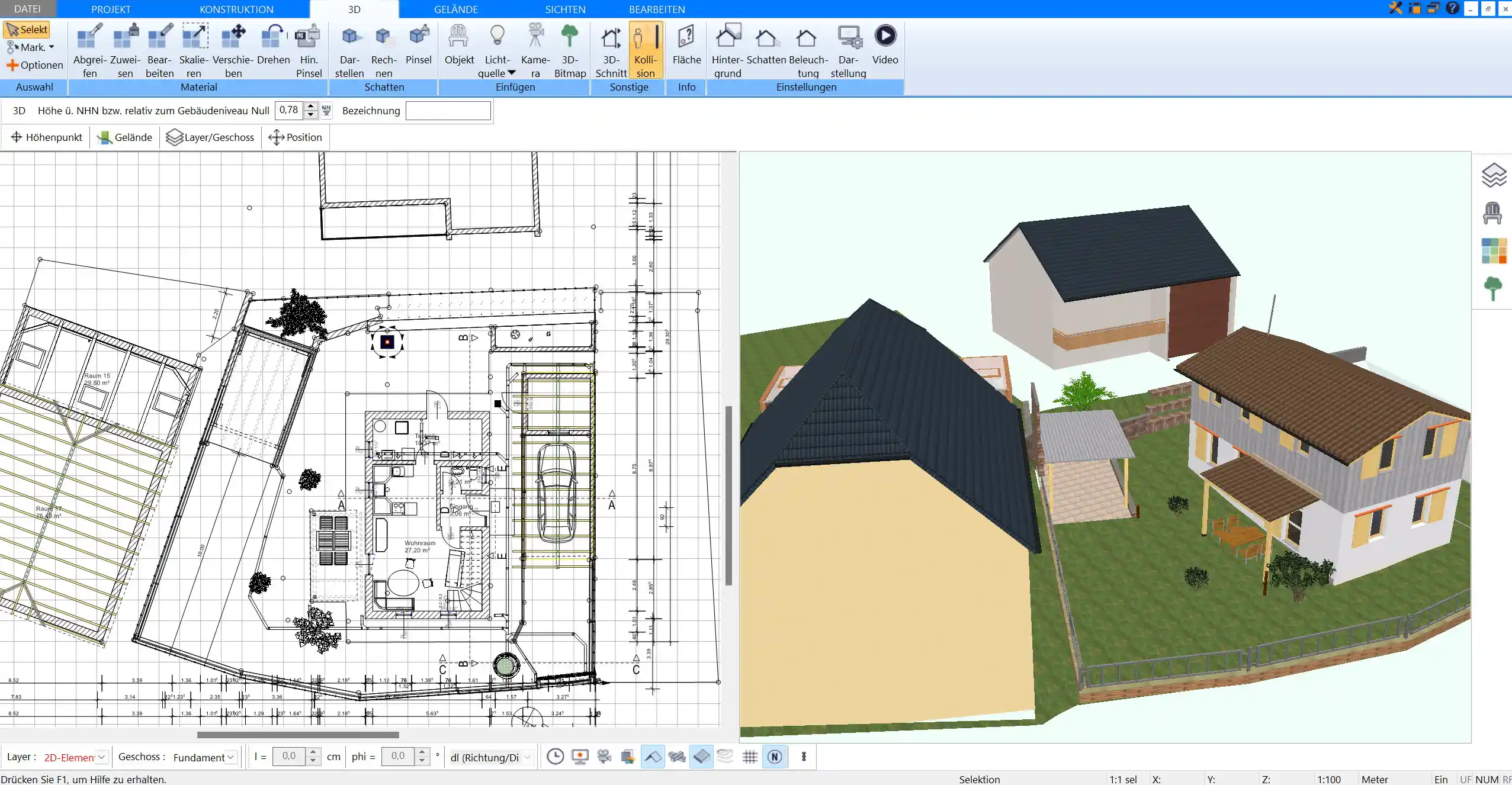 Durch die 3D Visualisierung und Lichtsimulation im Plan7Architekt lassen sich Nachbarschafts-Konflikte besser vermeiden