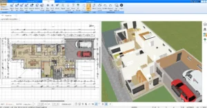 Ein detaillierter 2D-Grundriss eines Carports, erstellt mit Plan7Architekt. Präzise Planung bis ins kleinste Detail