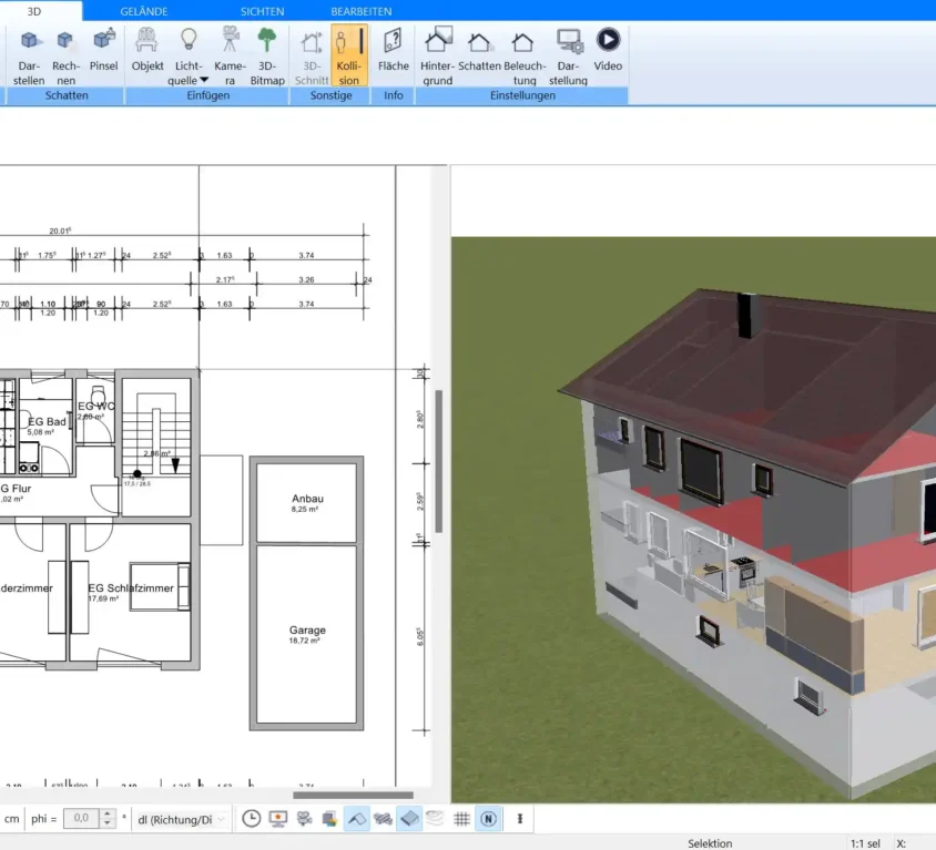 Erstellen Sie detaillierte 2D-Grundrisse mit Plan7Architekt – ideal für die Vorplanung Ihres Umbaus