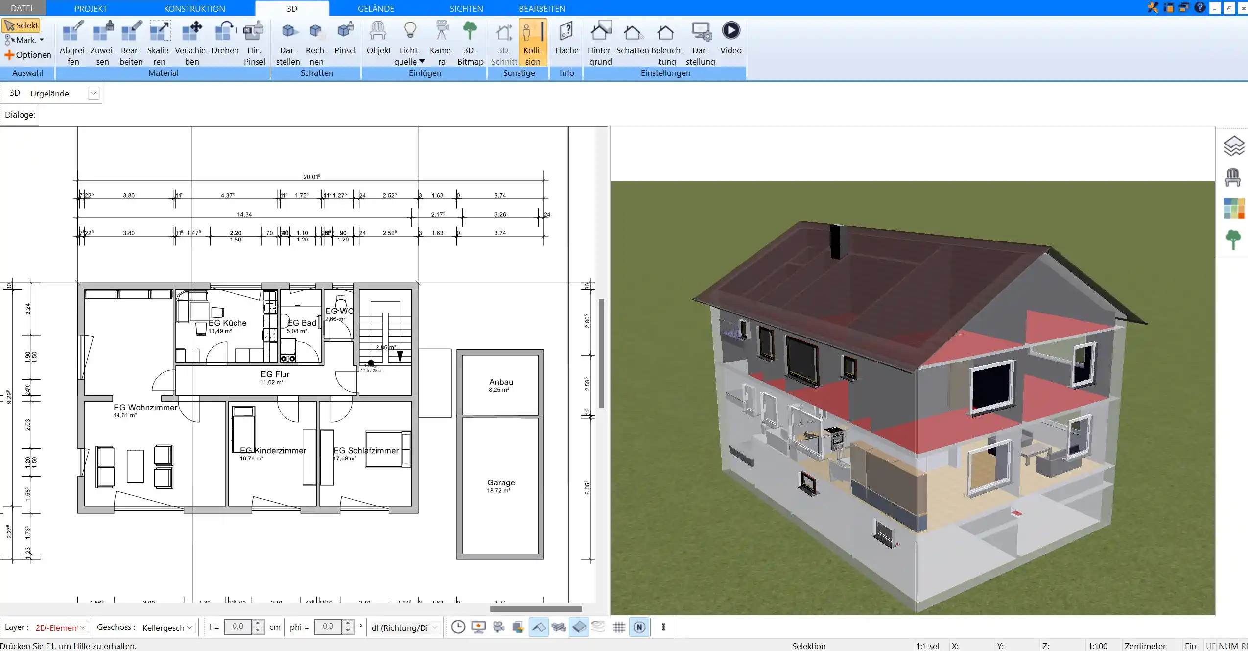 Erstellen Sie detaillierte 2D-Grundrisse mit Plan7Architekt – ideal für die Vorplanung Ihres Umbaus