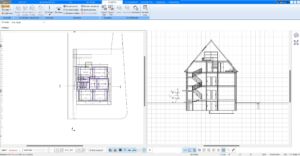 In den Bauplan gehören Seitenansichten, Schnitte und Grundrisse jedes Stockwerks und das alles kann man mit dem Plan7Architekt selbst erstellen