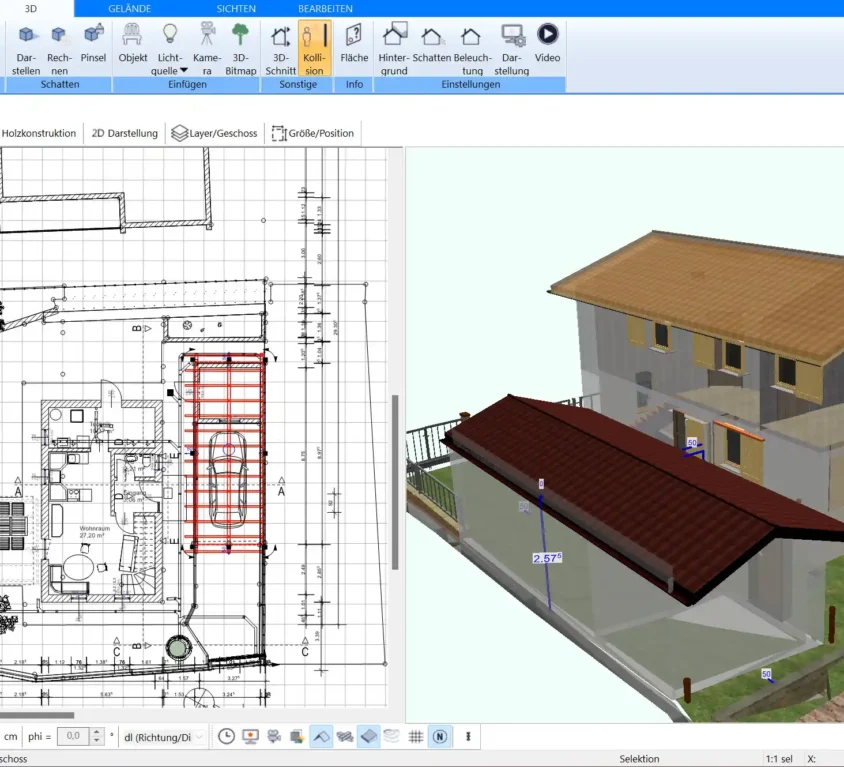 Mit dem Plan7Architekt können Sie Baupläne als Bilddatei oder im DWG-DXF-Format importieren und als Grundlage für Ihre 3D-Visualisierung verwenden.