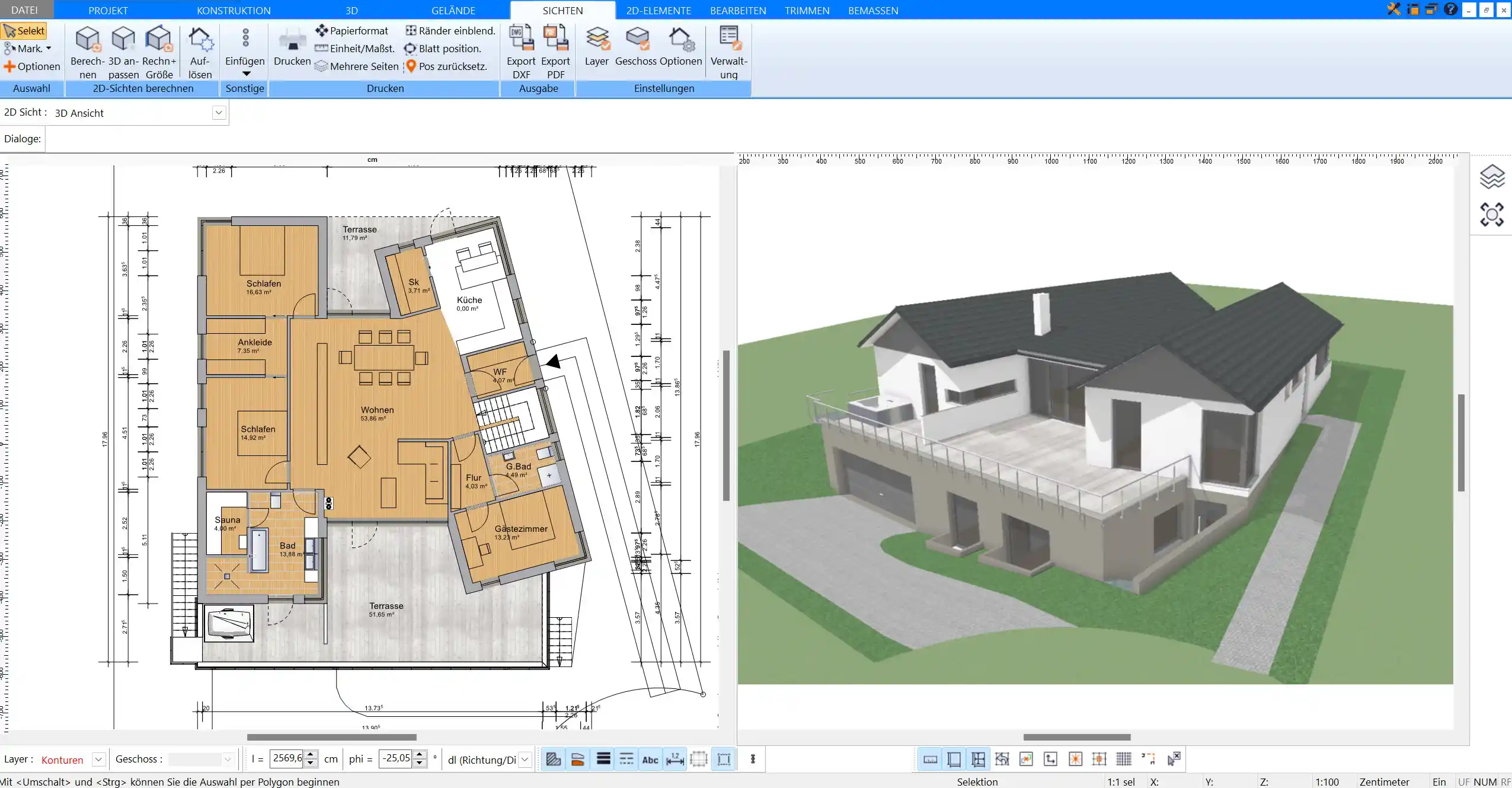 Plan7Architekt bietet eine intuitivere und übersichtlichere Benutzeroberfläche, ideal für professionelle und private Bauvorhaben