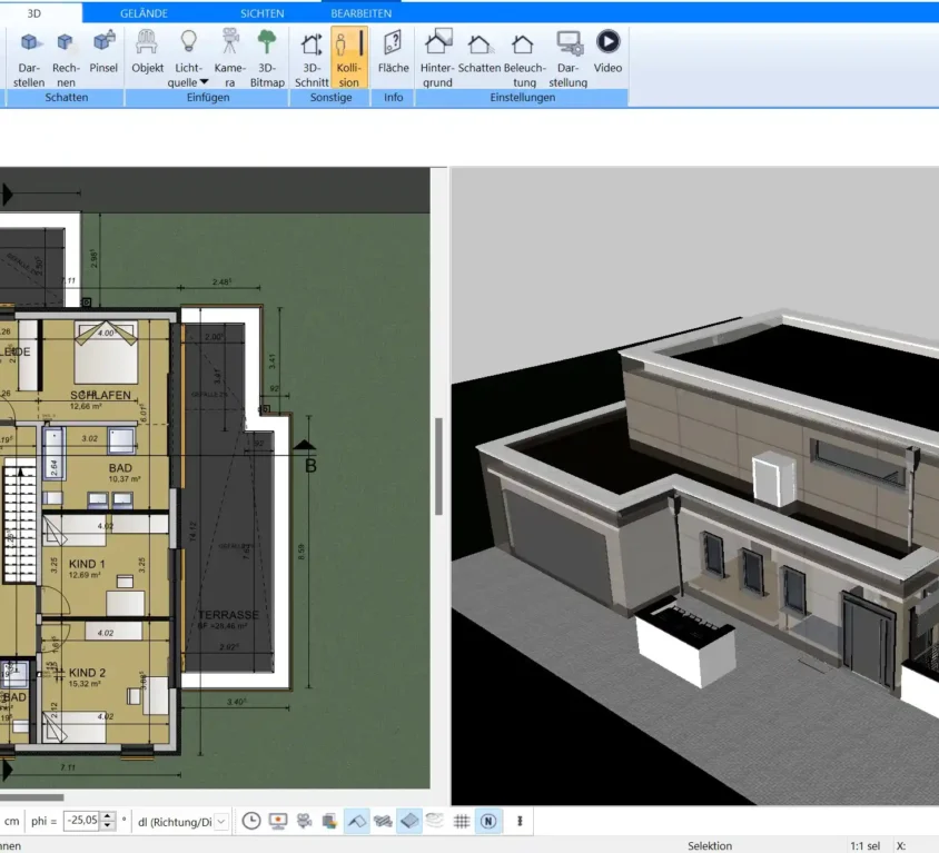 Plan7Architekt im Vergleich zu Ashampoo Home Design Umfangreichere Funktionen und bessere Anpassungsmöglichkeiten