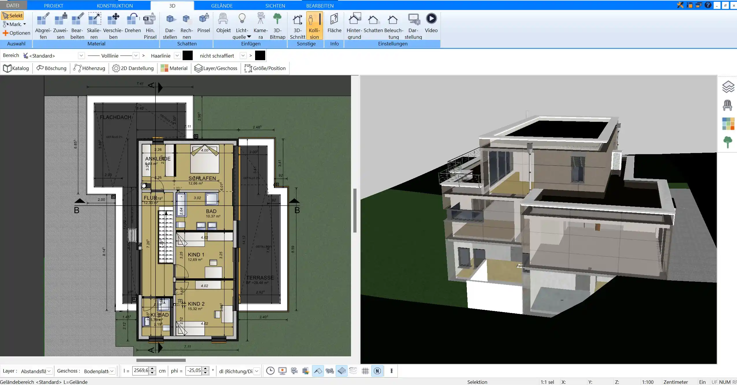 Realistische 3D-Visualisierungen mit Plan7Architekt – perfekt, um Innen- und Außengestaltung vor der Bauphase zu planen