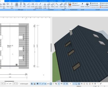 So sehen Dachfenster aus, wenn sie mit dem Plan7Architekt gezeichnet wurden, in 3D und 2D