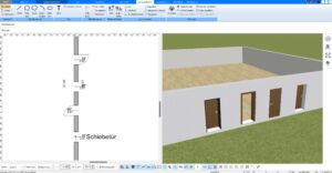 Verschiedene Arten von Türen im Grundriss, die mit dem Plan7Architekt gezeichnet wurden