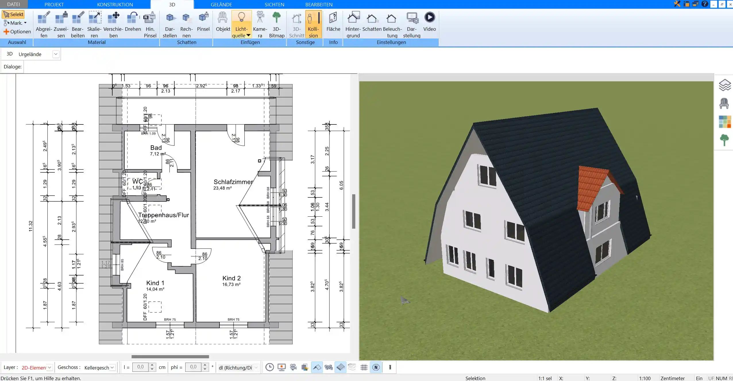 Visualisieren Sie Ihr Haus in 3D und erleben Sie, wie Ihre Raumaufteilung und Architektur in der Realität wirken.