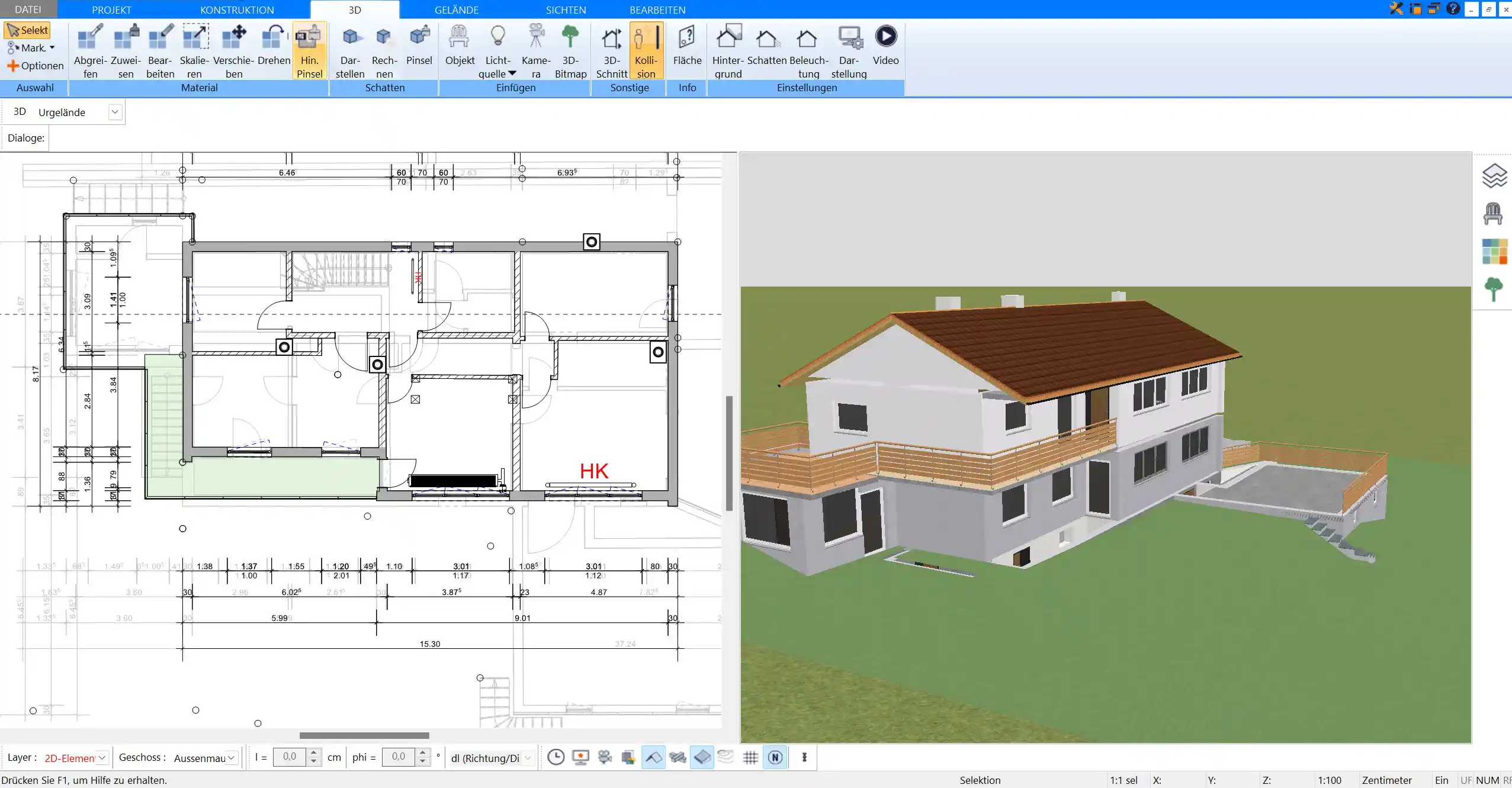 Visualisieren Sie Ihren Anbau in realistischen 3D-Modellen mit Plan7Architekt.