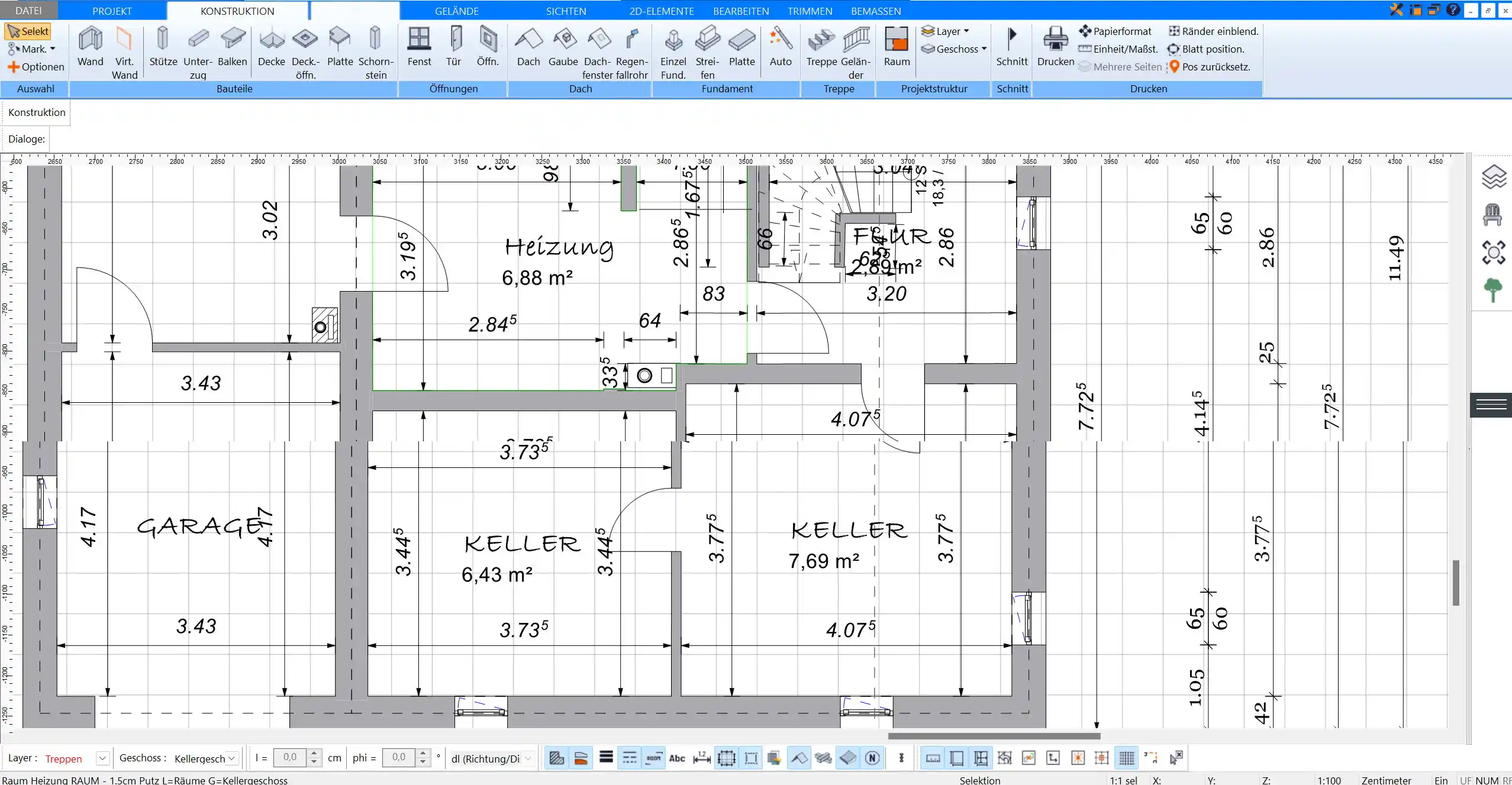 Grundriss halbautomatisch planen mit dem Plan7Architekt