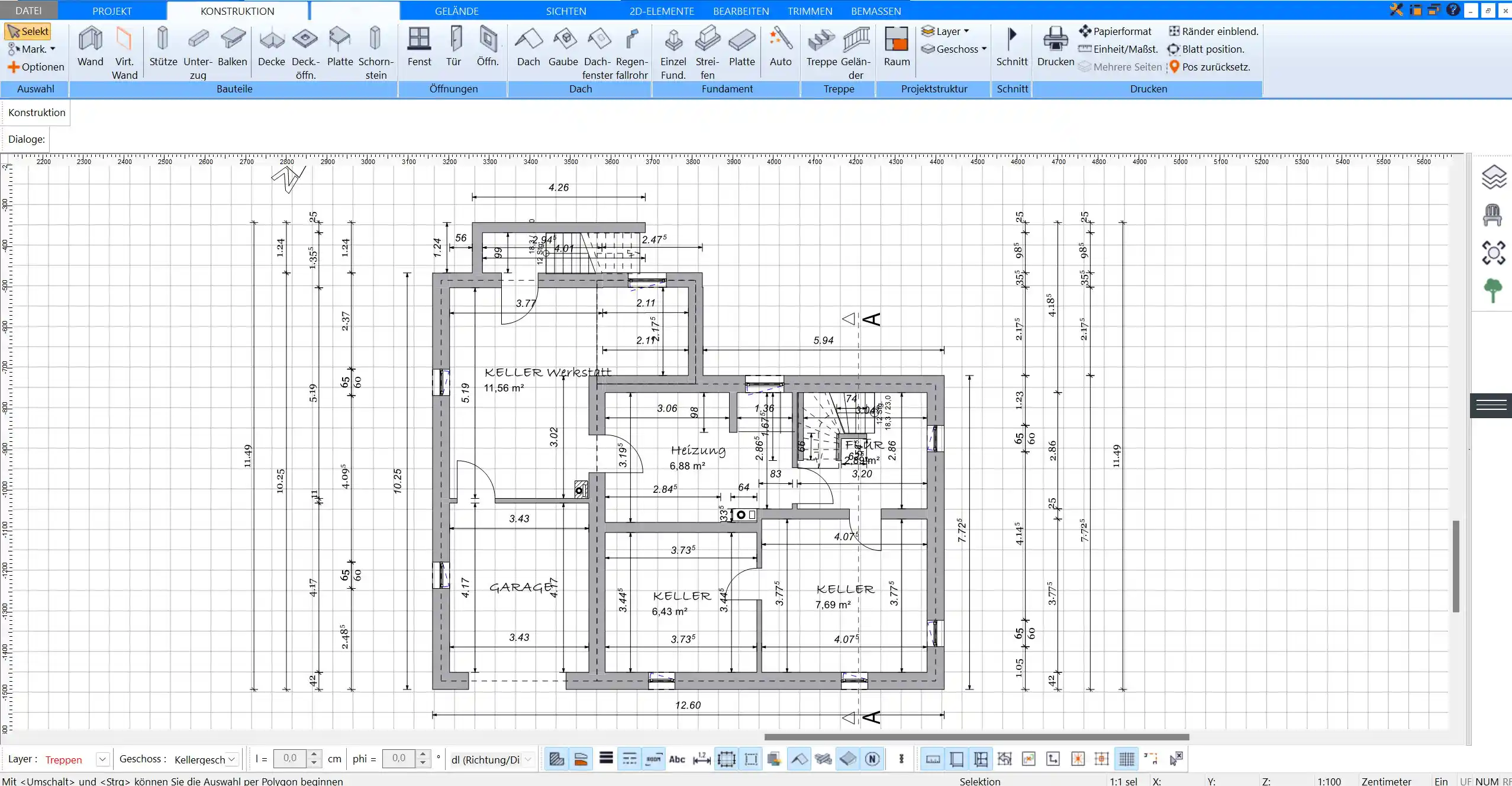 2D-Grundriss zeichnen mit Plan7Architekt