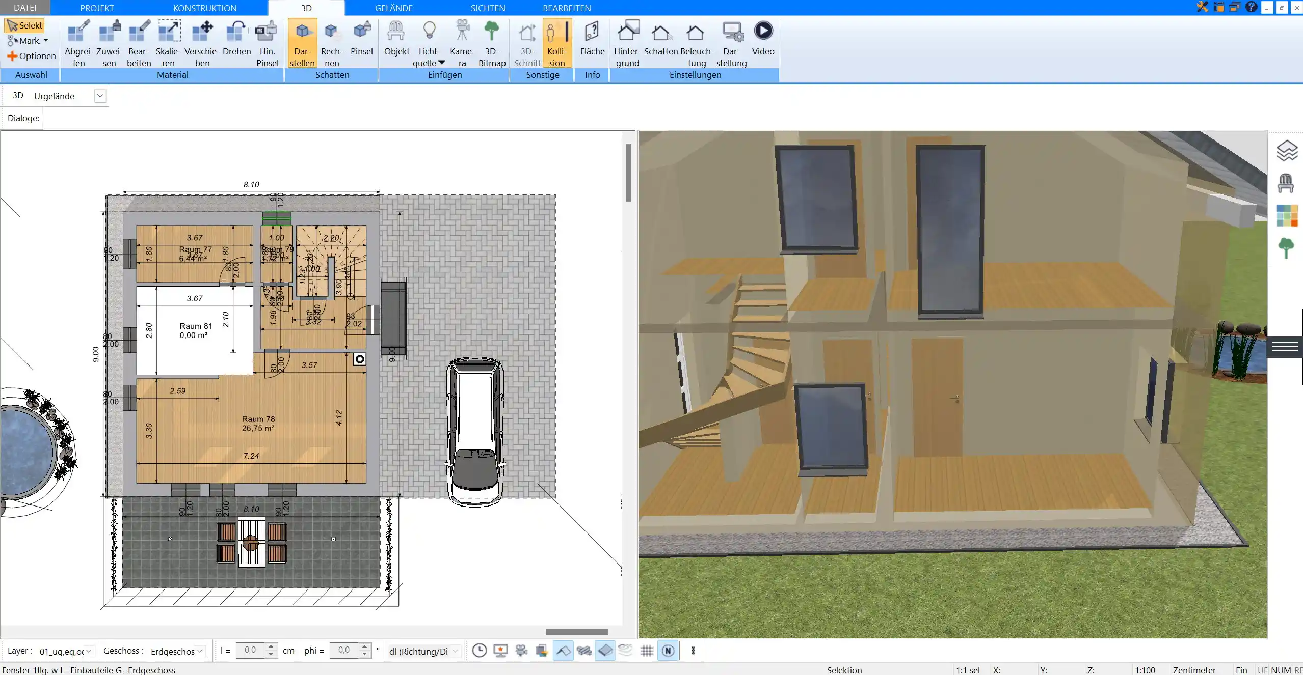 3D-Visualisierung des Büro-Grundrisses – Virtueller Rundgang durch das Büro für eine realistische Raumwahrnehmung