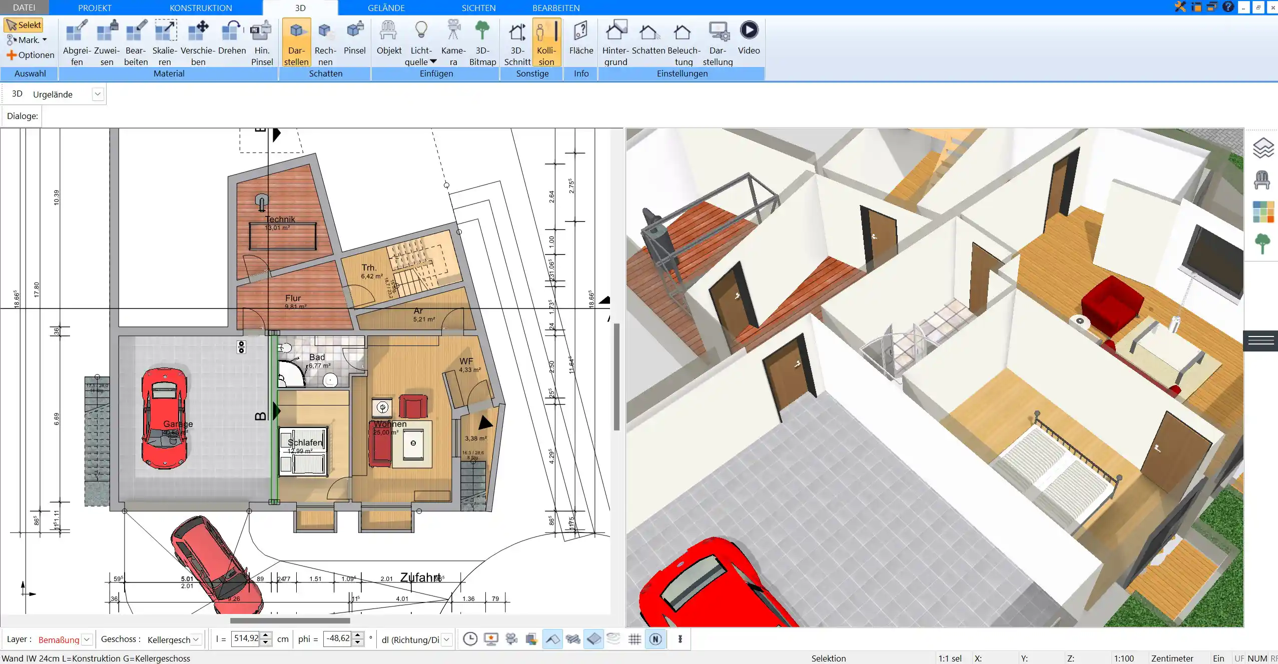 3D-Visualisierung – Realistische Ansicht des geplanten Gebäudes