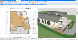 Bearbeitete Grundrisse können aus verschiedenen Formaten wie DXF, DWG, Bilddateien oder PDF importiert und direkt bearbeitet werden