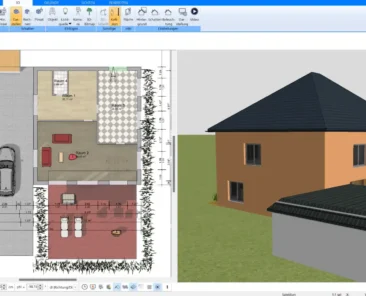 Detaillierte 2D-Ansicht des Grundrisses – Wände, Türen und Fenster mit wenigen Klicks zeichnen