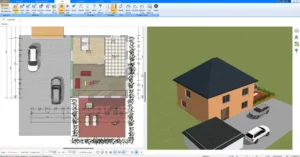 Detaillierte 2D- und 3D-Darstellung eines Hauses mit dem Plan7Architekt – ideal für private Bauherren und Profis