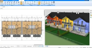 Detaillierte 2D- und 3D-Darstellung eines Hauses mit dem Plan7Architekt – ideal für private Bauherren und Profis