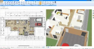 Die 3D-Ansicht der geplanten Praxis ermöglicht es, das endgültige Layout der Räume und die Positionierung der Möbel realistisch zu betrachte