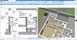 Die 3D-Ansicht von Plan7Architekt Sehen Sie, wie Ihr Grundriss in der Realität aussehen wird.