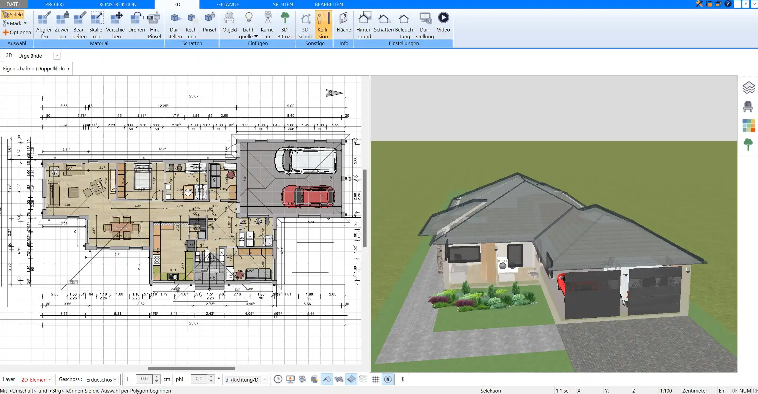 Die 3D-Visualisierung zeigt eine realistische Darstellung des geplanten Gartens und hilft, Designentscheidungen zu treffen