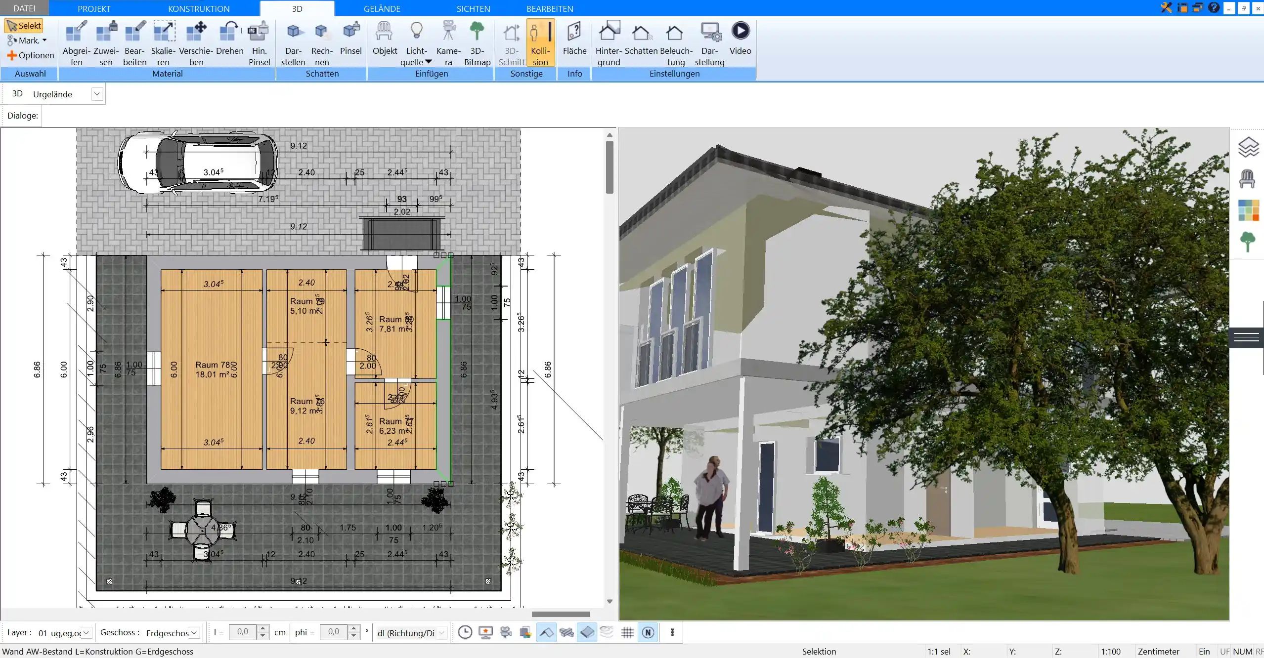 Die intuitive Benutzeroberfläche des Plan7Architekt erleichtert den Einstieg in die Gartenplanung