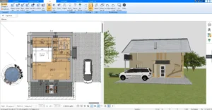 Ein digitaler Grundriss in der Plan7Architekt-Software – alle wichtigen Maße auf einen Blick