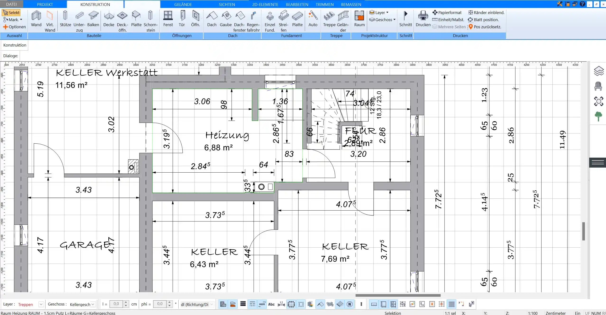 Einen Grundriss im Plan7Architekt präzise in 2D anlegen und maßgetreu gestalten