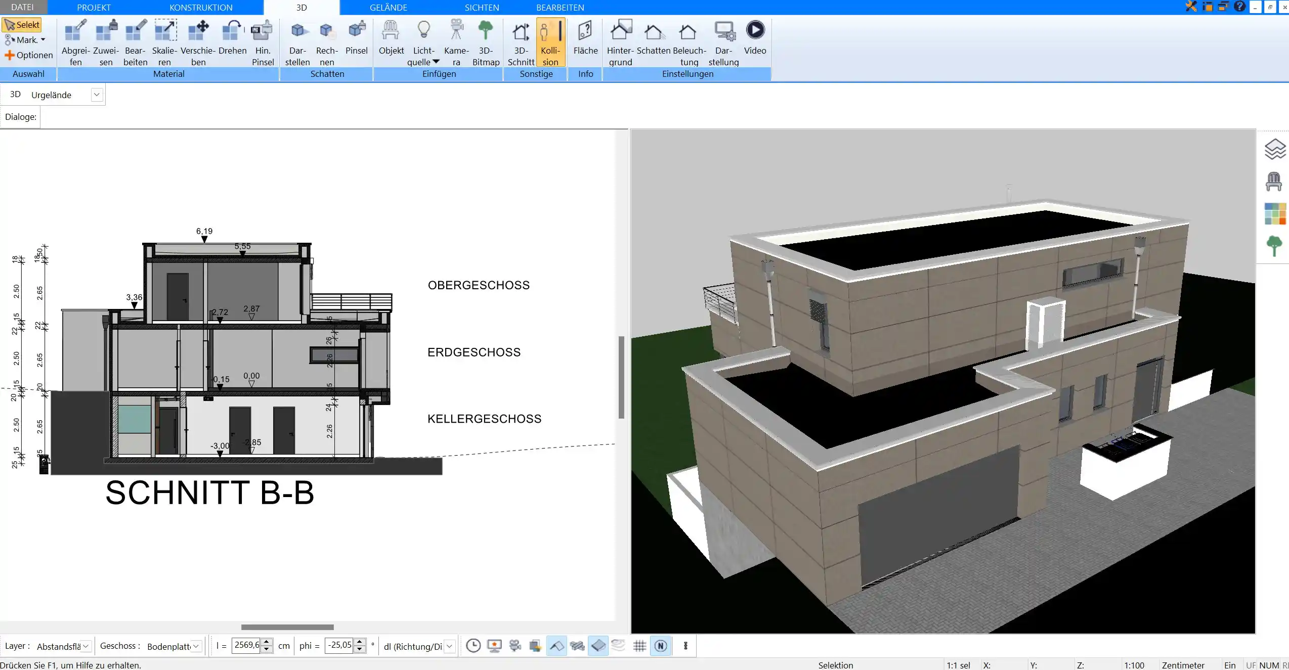 Einfache Exportfunktionen Grundrisse können in den Formaten PDF, DWG oder DXF für den Bauantrag gespeichert werden