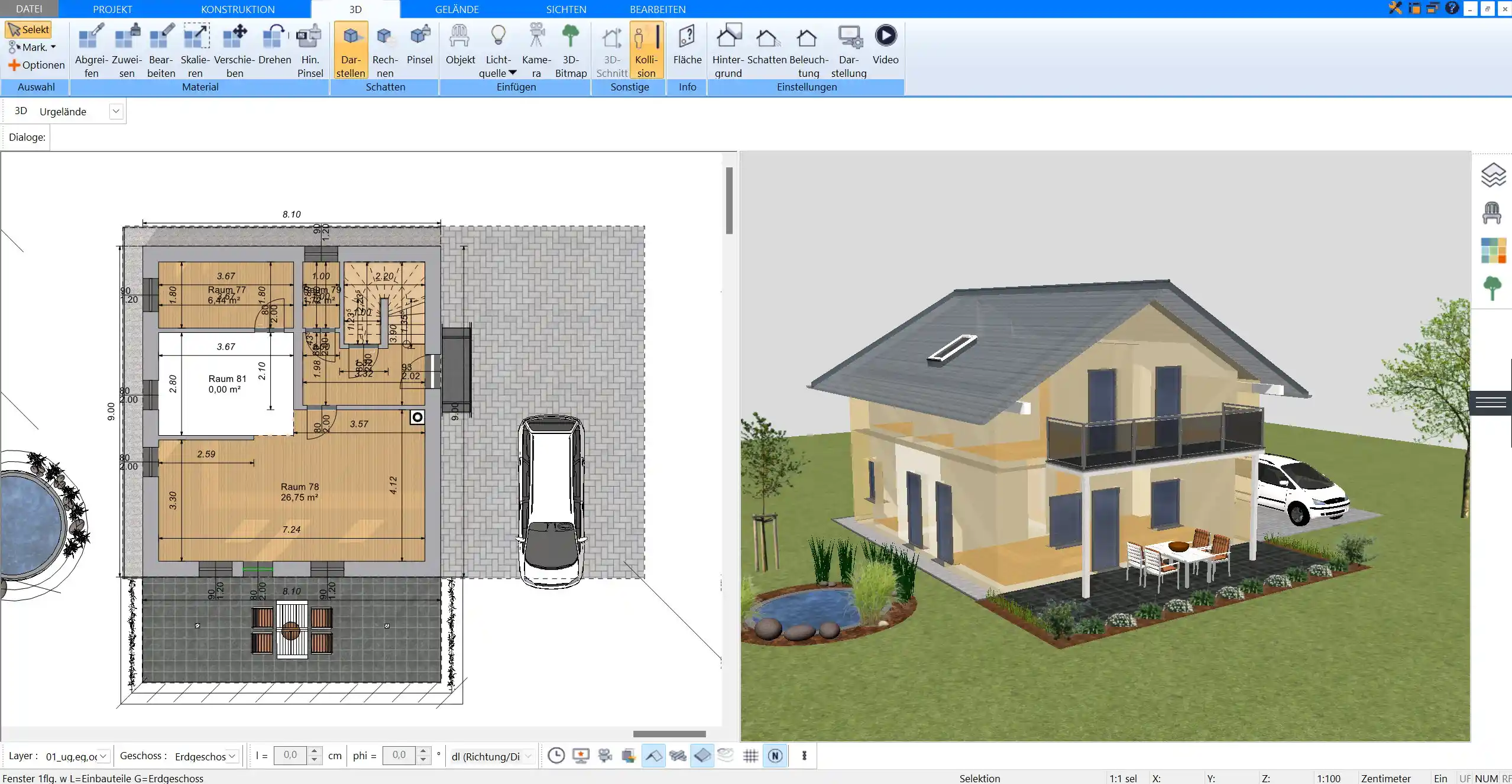 Erleben Sie Ihre Raumplanung in realistischer 3D-Darstellung mit dem Plan7Architekt