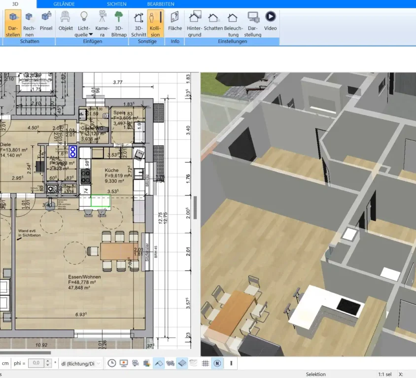 Erste Schritte im Plan7Architekt Legen Sie die Grundeinstellungen für Ihr Projekt fest, z. B. Grundstücksgröße und Anzahl der Geschosse