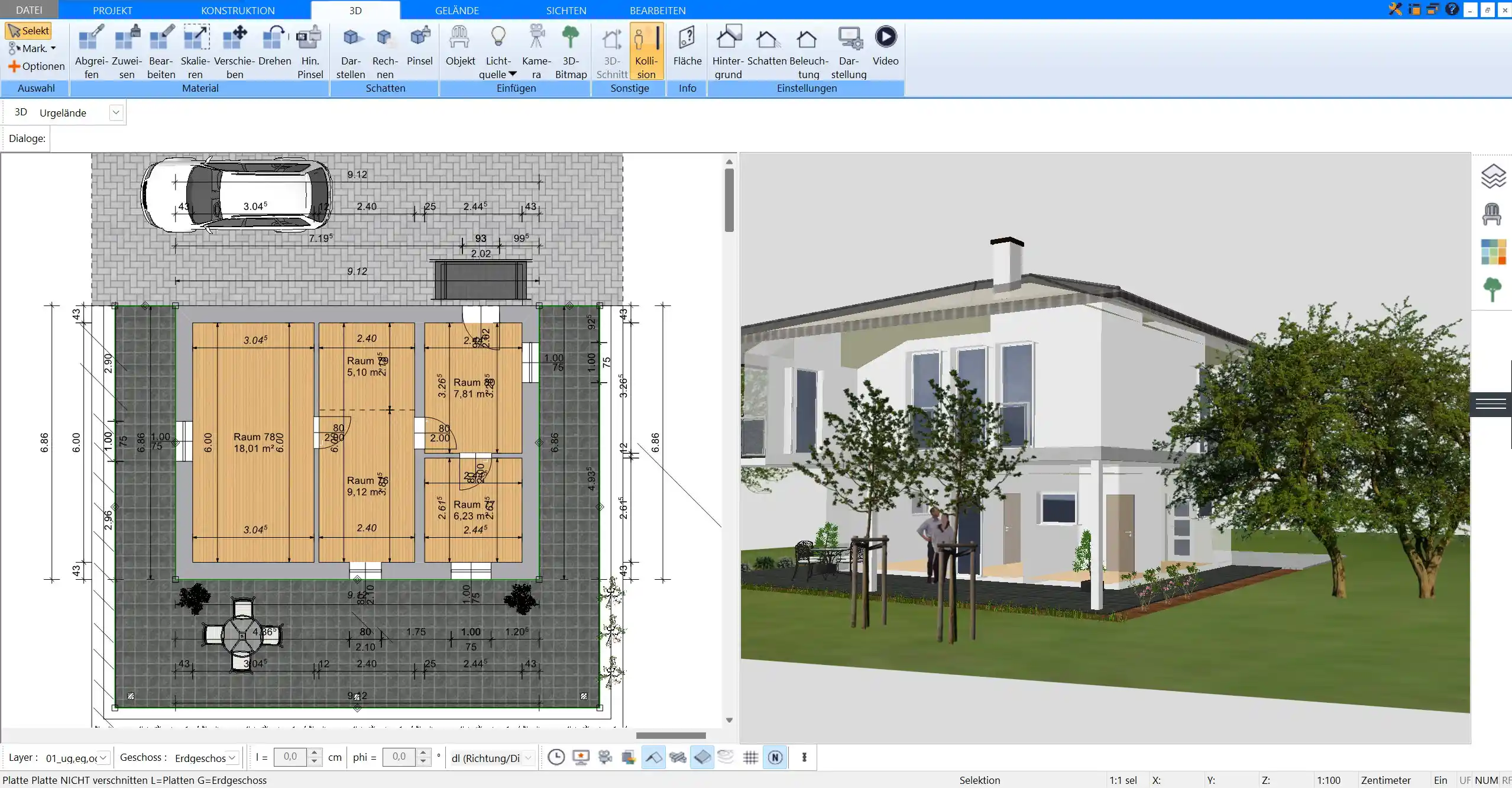 Erste Schritte im Plan7Architekt Legen Sie die Grundeinstellungen für Ihr Projekt fest, z. B. Grundstücksgröße und Anzahl der Geschosse