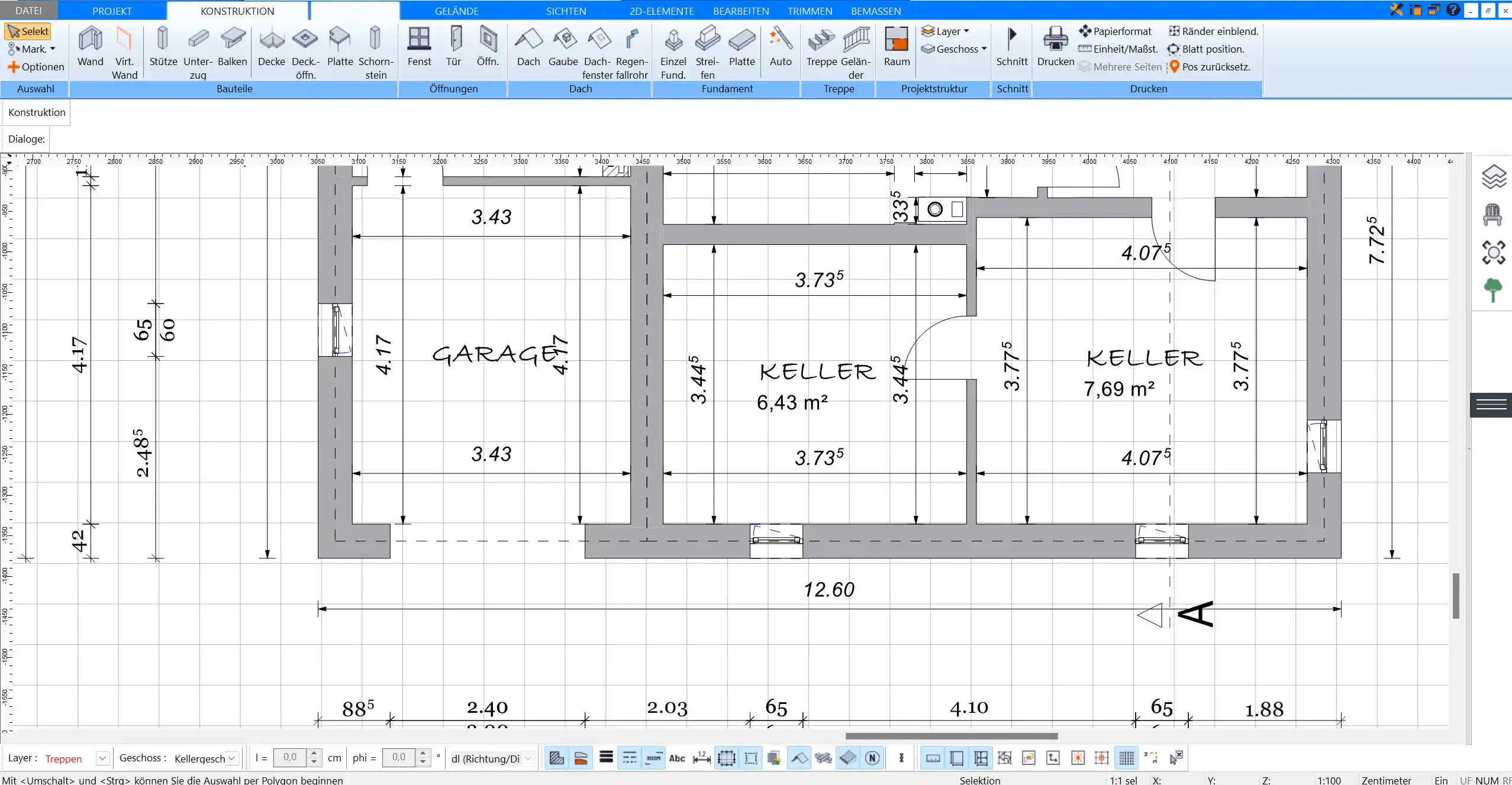 Erstellen Sie den Grundriss Ihres Cafés präzise im 2D-Modus von Plan7Architekt