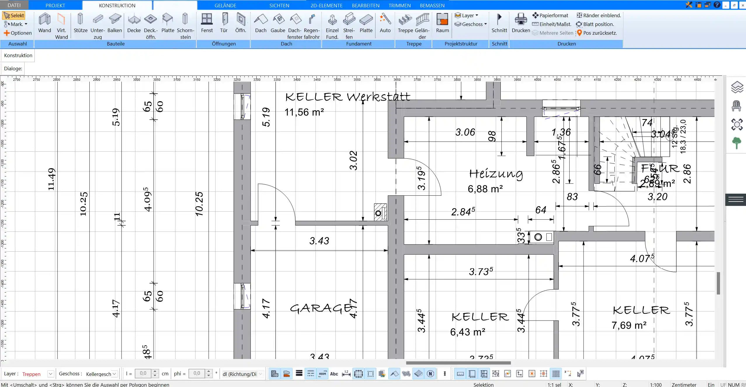 Erstellen Sie einen präzisen 2D-Grundriss für Ihr schmales Haus mit Plan7Architekt