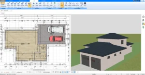 Erstellen Sie präzise 2D-Grundrisse mit der einfachen Drag-and-Drop-Funktion von Plan7Architekt