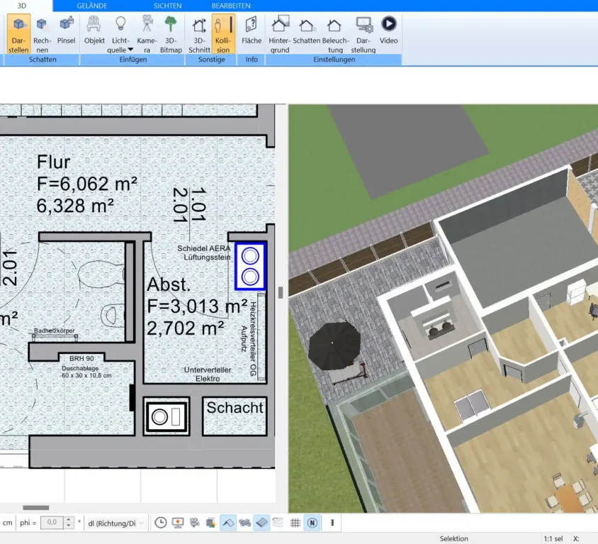 Erstellen des Grundrisses in 2D mit Plan7Architekt