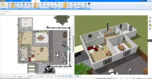 Erstellung eines detaillierten 2D-Grundrisses – Plan7Architekt ermöglicht präzise Zeichnungen für jede Raumgröße