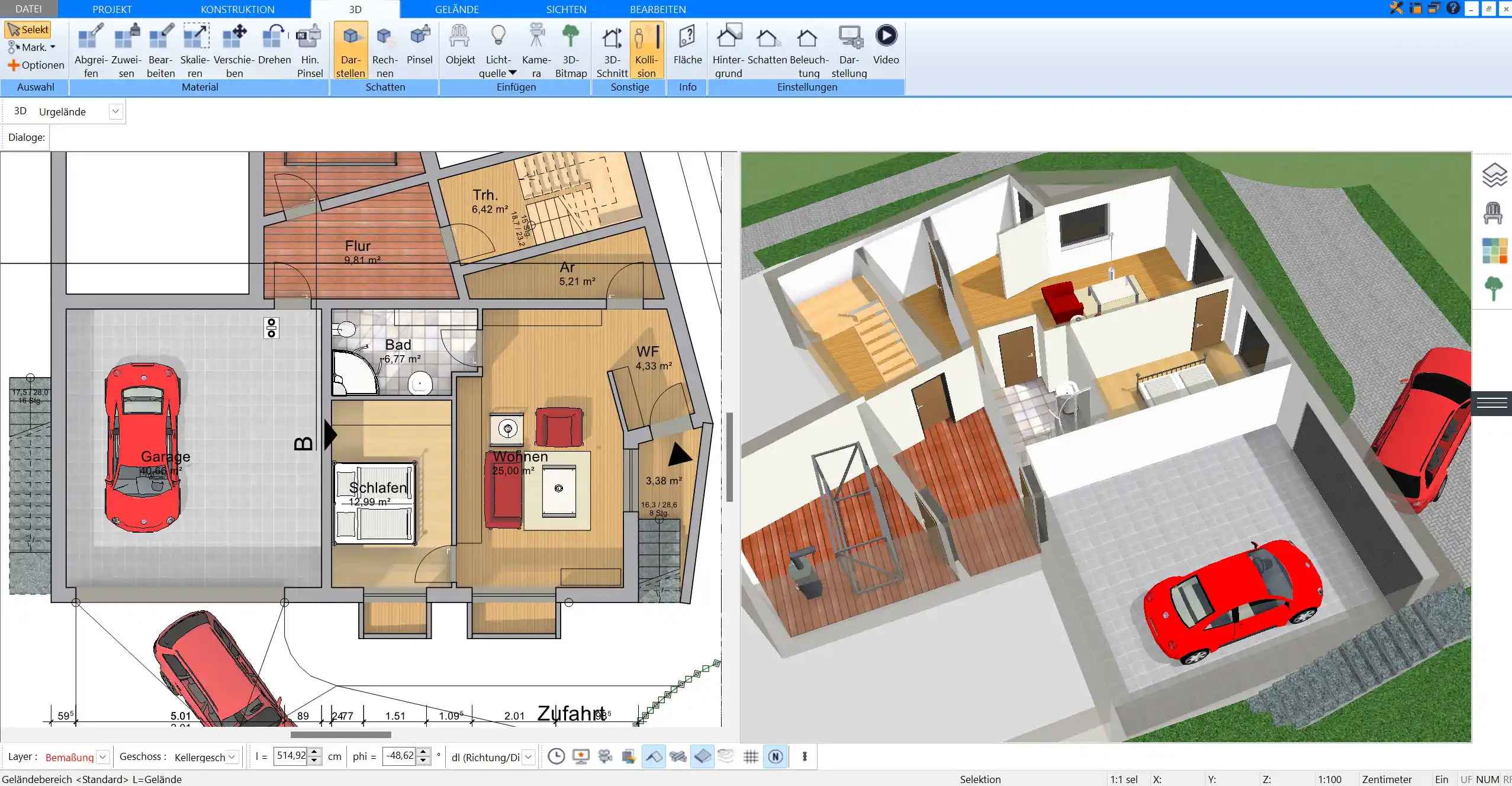 Flexibel anpassen Mit dem Plan7Architekt Räume schnell vergrößern, verschieben oder neu anordnen