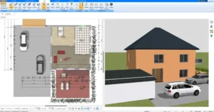 Grundriss-Erstellung in 2D Ein detaillierter 2D-Grundriss eines Neubauprojekts, erstellt mit der Plan7Architekt-Software