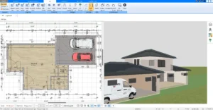 Grundriss einer Villa im Plan7Architekt in 2D-Ansicht