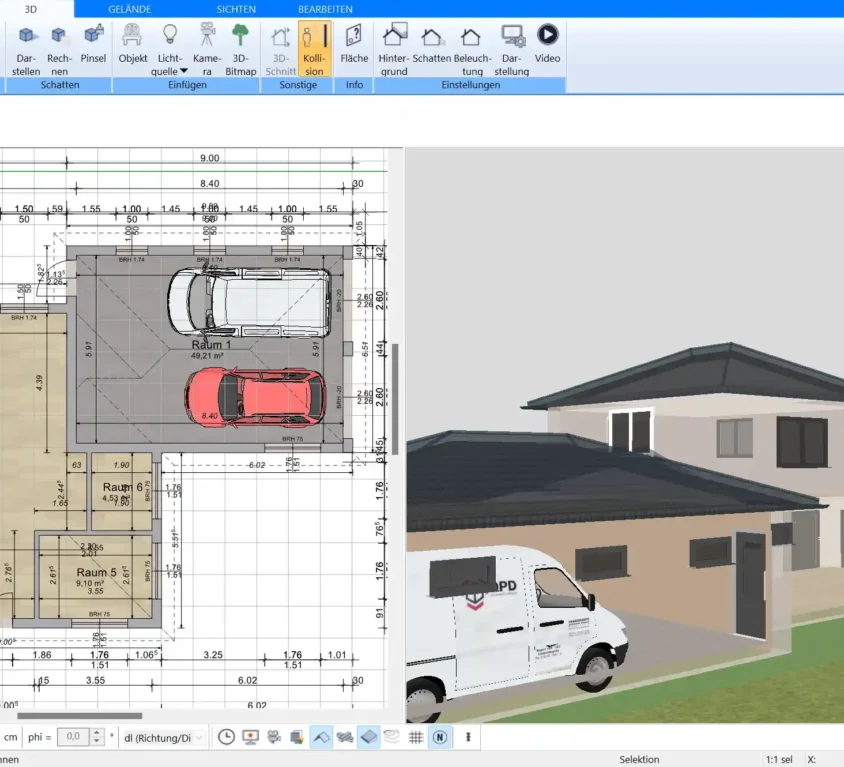 Grundriss einer Villa im Plan7Architekt in 2D-Ansicht