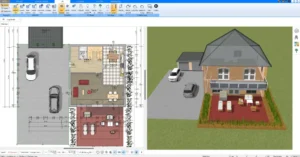 Grundriss eines quadratischen Hauses im Plan7Architekt – klare Struktur und effiziente Raumnutzung