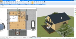 Grundriss eines quadratischen Hauses im Plan7Architekt – klare Struktur und effiziente Raumnutzung