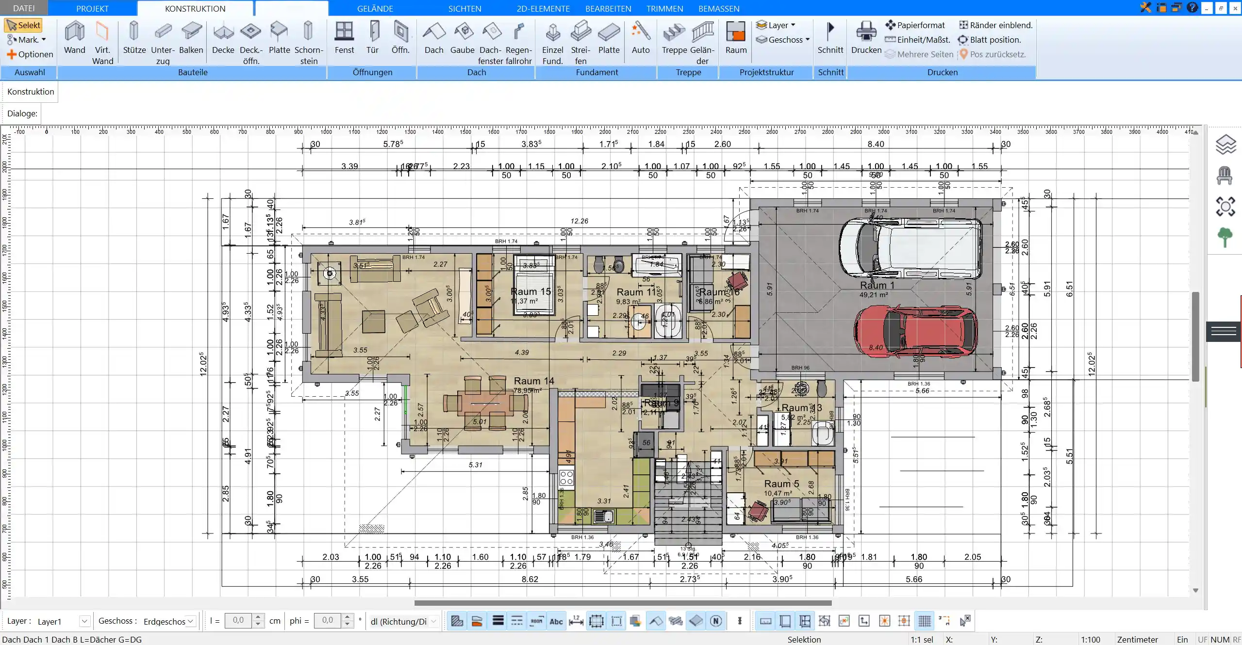 Grundriss in 2D zeichnen Präzise Planung der Raumanordnung und Flächenaufteilung