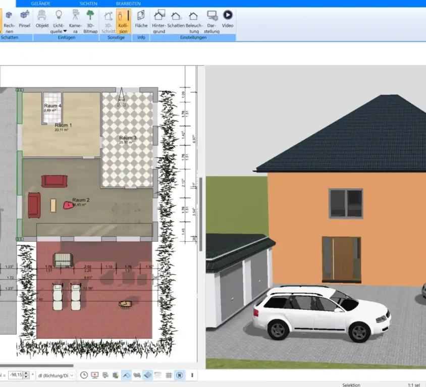 Grundriss in 2D – Erste Schritte der Planung