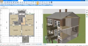 Laden Sie Ihre Grundrissvorlage in den Plan7Architekt hoch, um präzise Maße und Details nachzuzeichnen